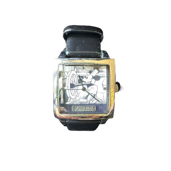 Disney 75th Anniversary Steamboat Willie Collectors Watch with Box & Papers - Picture 2 of 8